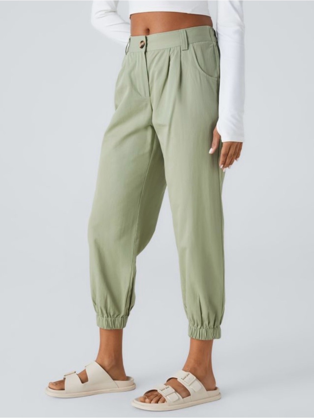 New Halara 100% Cotton Mid Rise Casual Joggers With Pockets Pants Size XL